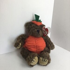 Ty Attic Treasures Peter Pumpkin Bear Plush Halloween Trick or Treat Beanie
